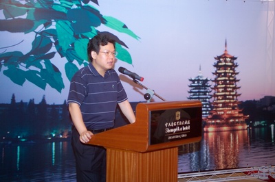中山市政府彭建文常務(wù)副市長致辭歡迎桂林市政府考察團前來參觀、考察